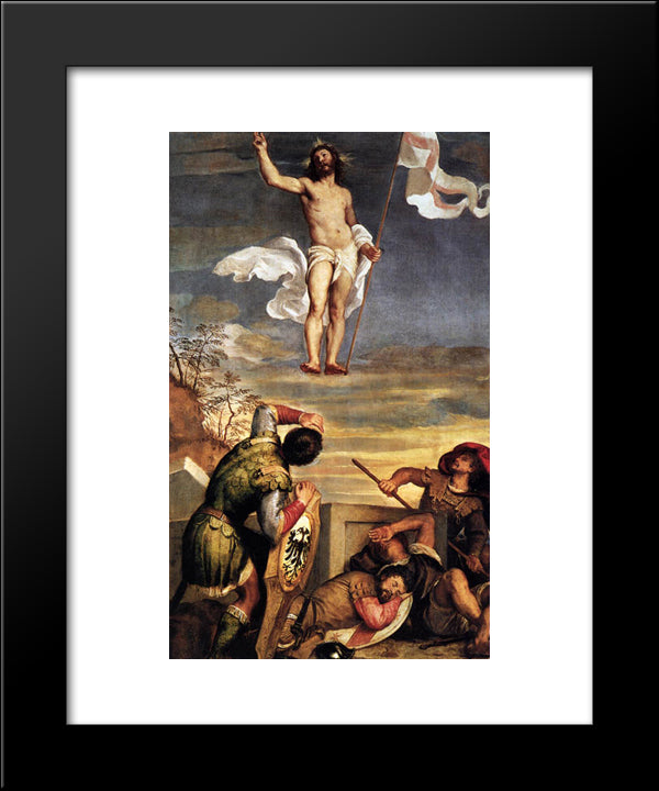 The Resurrection 20x24 Black Modern Wood Framed Art Print Poster by Titian