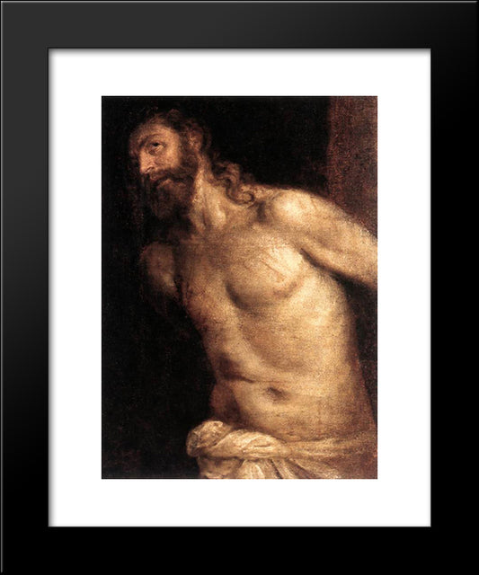 The Scourging Of Christ 20x24 Black Modern Wood Framed Art Print Poster by Titian