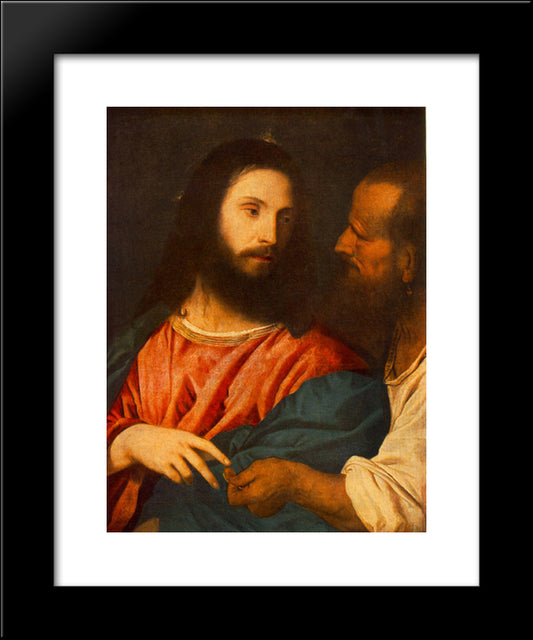 The Tribute Money 20x24 Black Modern Wood Framed Art Print Poster by Titian