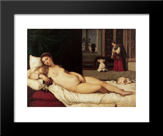 Venus Of Urbino 20x24 Black Modern Wood Framed Art Print Poster by Titian