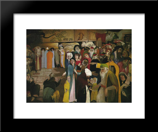 At The Entrance Of The Wailing-Wall In Jerusalem 20x24 Black Modern Wood Framed Art Print Poster by Csontvary, Tivadar Kosztka