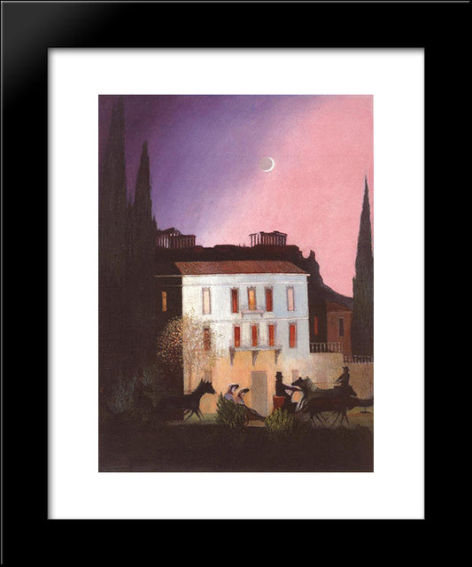 Coaching In Athens At New Moon 20x24 Black Modern Wood Framed Art Print Poster by Csontvary, Tivadar Kosztka