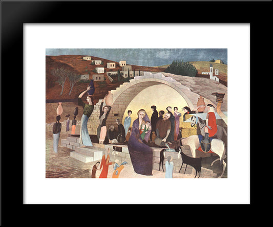 Mary'S Well At Nazareth 20x24 Black Modern Wood Framed Art Print Poster by Csontvary, Tivadar Kosztka