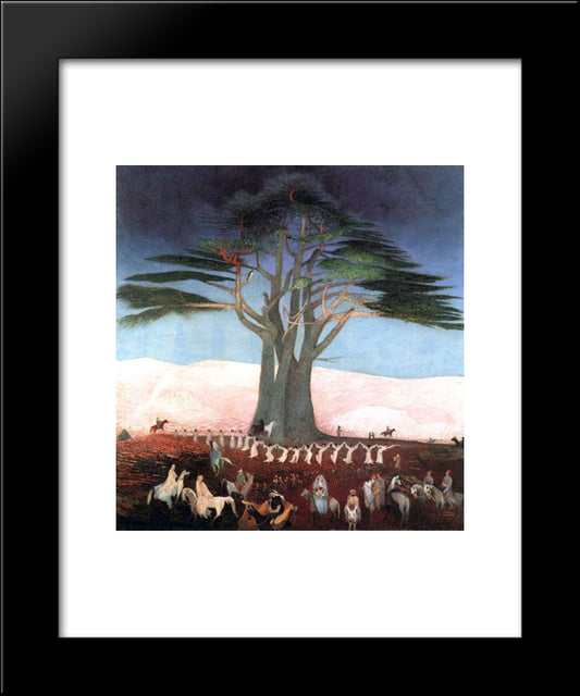 Pilgrimage To The Cedars In Lebanon 20x24 Black Modern Wood Framed Art Print Poster by Csontvary, Tivadar Kosztka