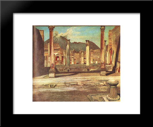 Pompeji Have (House Of The Chirurgus With The Vesuv) 20x24 Black Modern Wood Framed Art Print Poster by Csontvary, Tivadar Kosztka