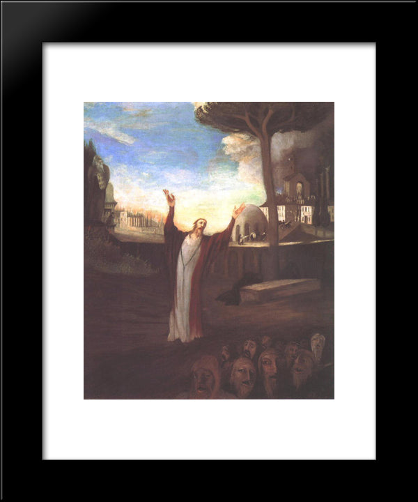 Praying Saviour 20x24 Black Modern Wood Framed Art Print Poster by Csontvary, Tivadar Kosztka