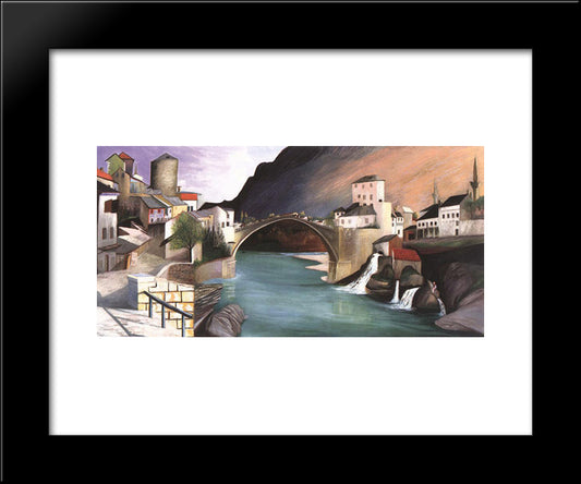 Roman Bridge At Mostar 20x24 Black Modern Wood Framed Art Print Poster by Csontvary, Tivadar Kosztka