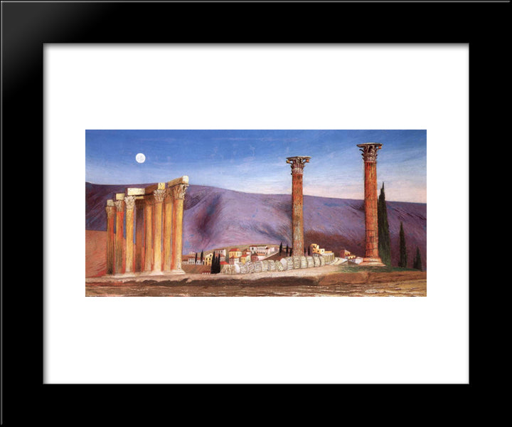 Ruins Of The Jupiter Temple In Athens 20x24 Black Modern Wood Framed Art Print Poster by Csontvary, Tivadar Kosztka