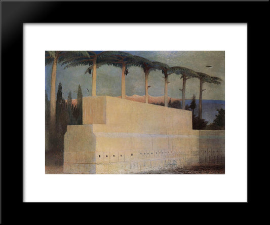 Sacrificial Stone In Baalbek 20x24 Black Modern Wood Framed Art Print Poster by Csontvary, Tivadar Kosztka