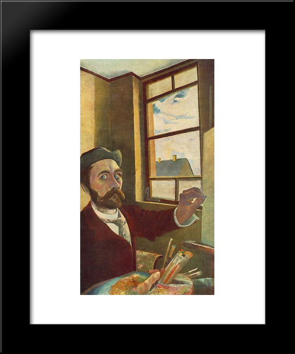 Self-Portrait 20x24 Black Modern Wood Framed Art Print Poster by Csontvary, Tivadar Kosztka