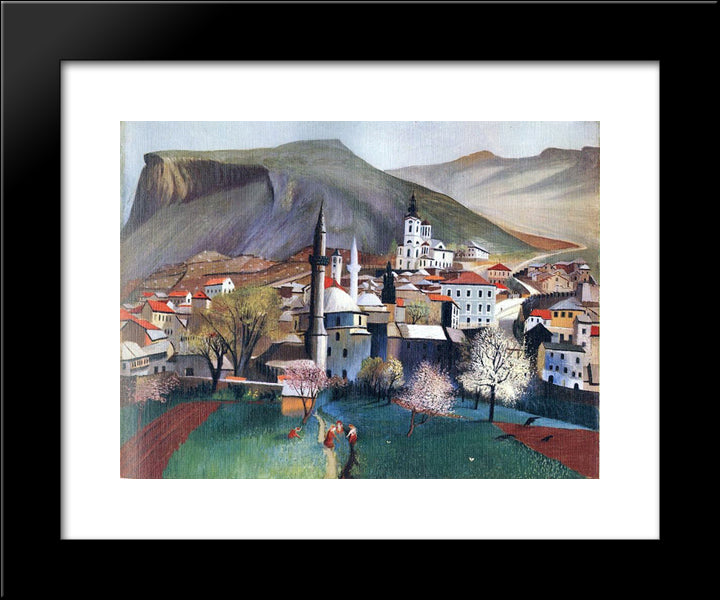 Springtime In Mostar 20x24 Black Modern Wood Framed Art Print Poster by Csontvary, Tivadar Kosztka