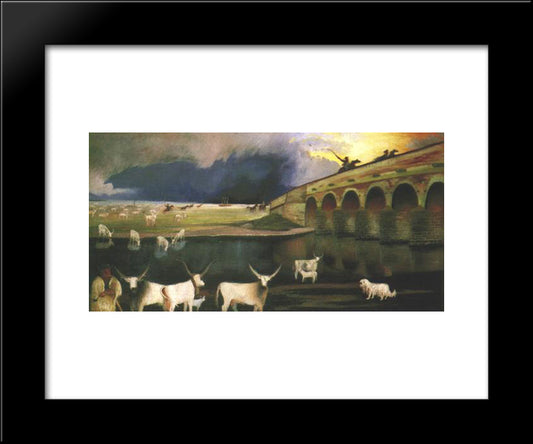 Storm On The Hortobagy 20x24 Black Modern Wood Framed Art Print Poster by Csontvary, Tivadar Kosztka