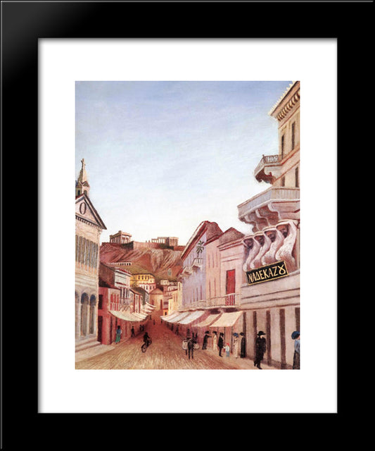 Street In Athen 20x24 Black Modern Wood Framed Art Print Poster by Csontvary, Tivadar Kosztka