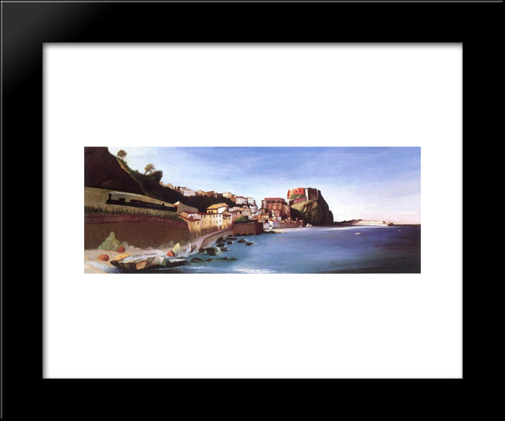 Town At The Seashore 20x24 Black Modern Wood Framed Art Print Poster by Csontvary, Tivadar Kosztka