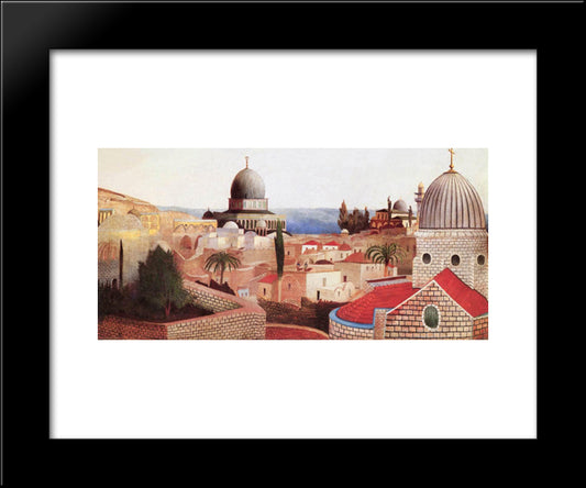 View Of The Dead Sea From The Temple Square In Jerusalem 20x24 Black Modern Wood Framed Art Print Poster by Csontvary, Tivadar Kosztka