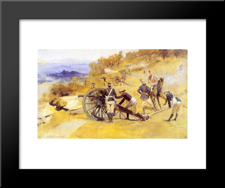 A Battery Field Artillery, New South Wales 20x24 Black Modern Wood Framed Art Print Poster by Roberts, Tom