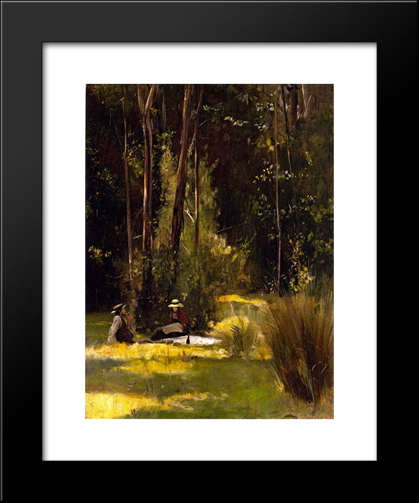 A Sunday Afternoon Picnic At Box Hill 20x24 Black Modern Wood Framed Art Print Poster by Roberts, Tom