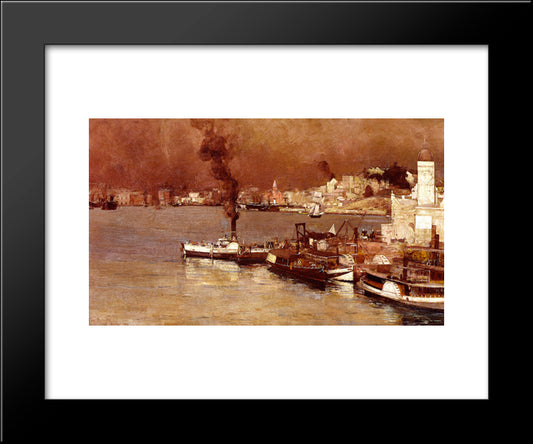 An Autumn Morning, Milson'S Point, Sydney 20x24 Black Modern Wood Framed Art Print Poster by Roberts, Tom