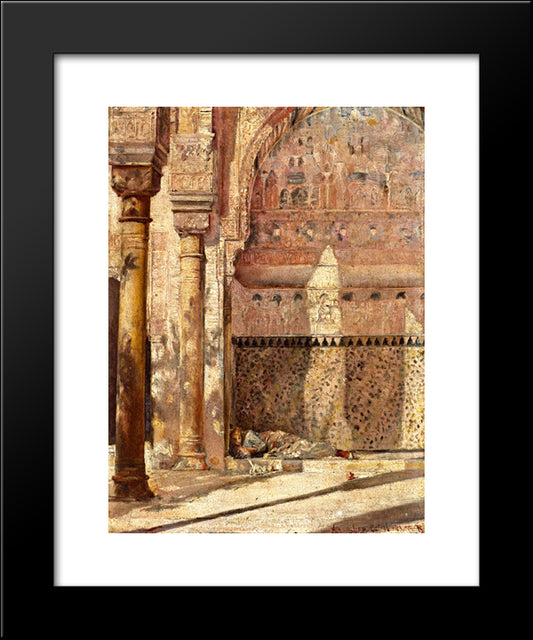 Baskin - A Corner In The Alhambra 20x24 Black Modern Wood Framed Art Print Poster by Roberts, Tom