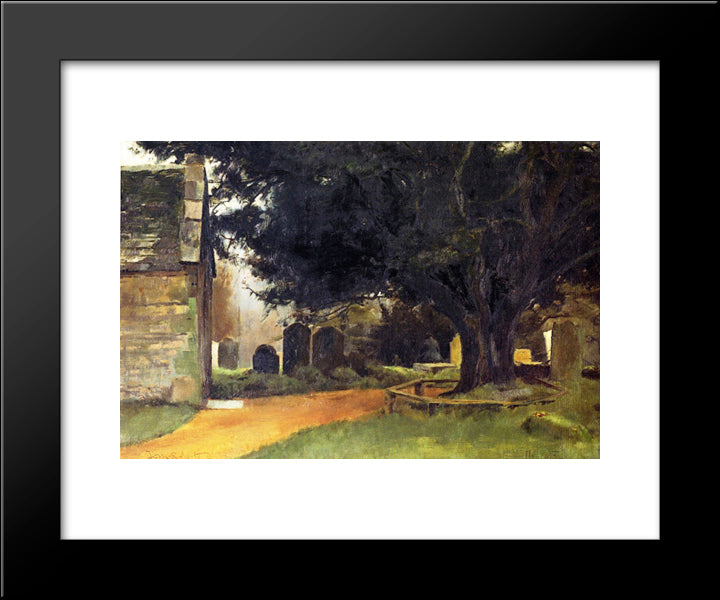 Churchyard At Shillingstone 20x24 Black Modern Wood Framed Art Print Poster by Roberts, Tom