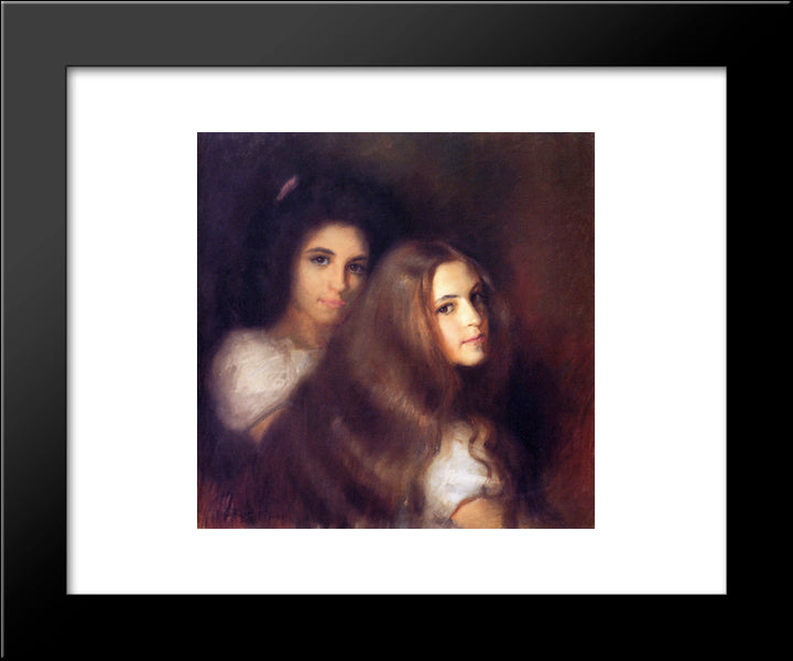 Elizabeh And Carmen Pinschof 20x24 Black Modern Wood Framed Art Print Poster by Roberts, Tom