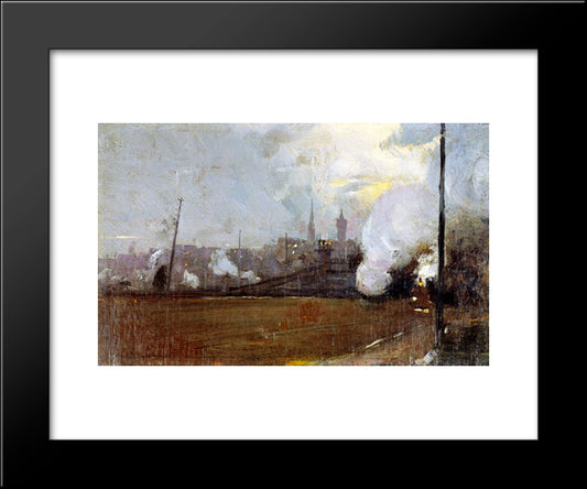 Evening Train To Hawthorn 20x24 Black Modern Wood Framed Art Print Poster by Roberts, Tom