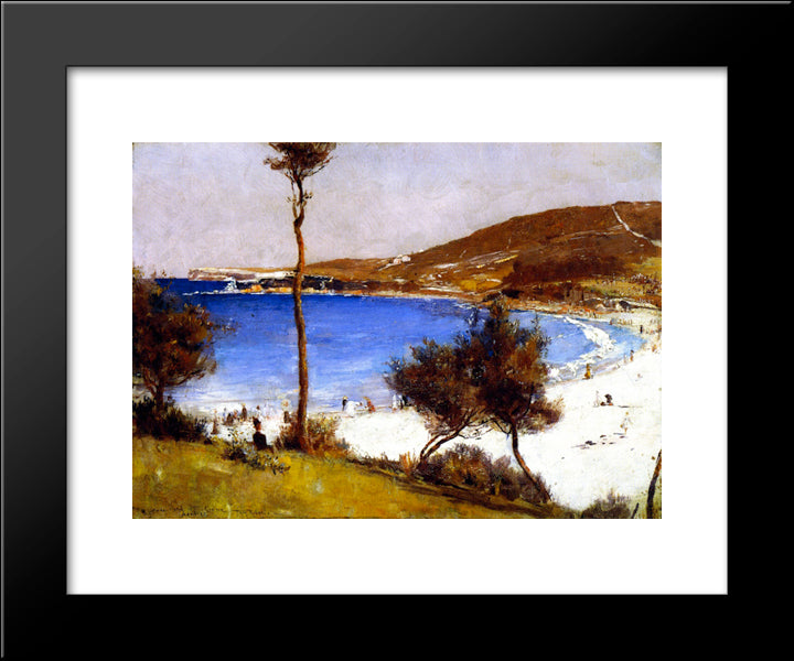 Holiday Sketch At Coogee 20x24 Black Modern Wood Framed Art Print Poster by Roberts, Tom