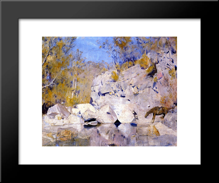 In A Corner On The Macintyre 20x24 Black Modern Wood Framed Art Print Poster by Roberts, Tom