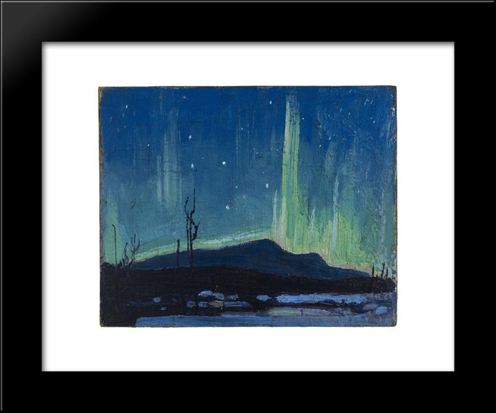 Northern Lights 20x24 Black Modern Wood Framed Art Print Poster by Thomson, Tom