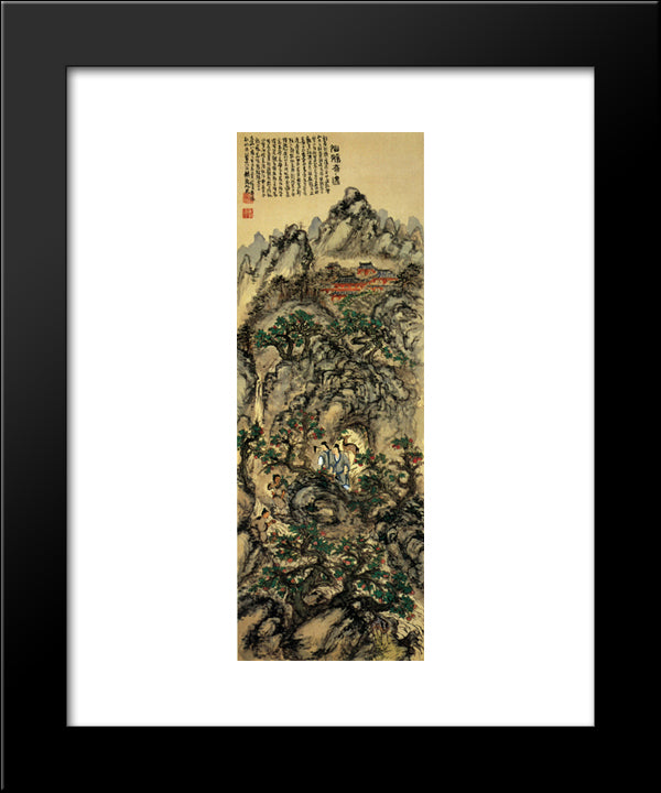 Tomioka Tessai Encountering With Immortal Women 20x24 Black Modern Wood Framed Art Print Poster by Tomioka Tessai