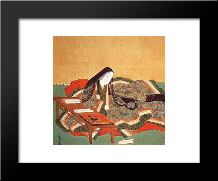 Murasaki Shikibu (Detail) 20x24 Black Modern Wood Framed Art Print Poster by Mitsuoki, Tosa