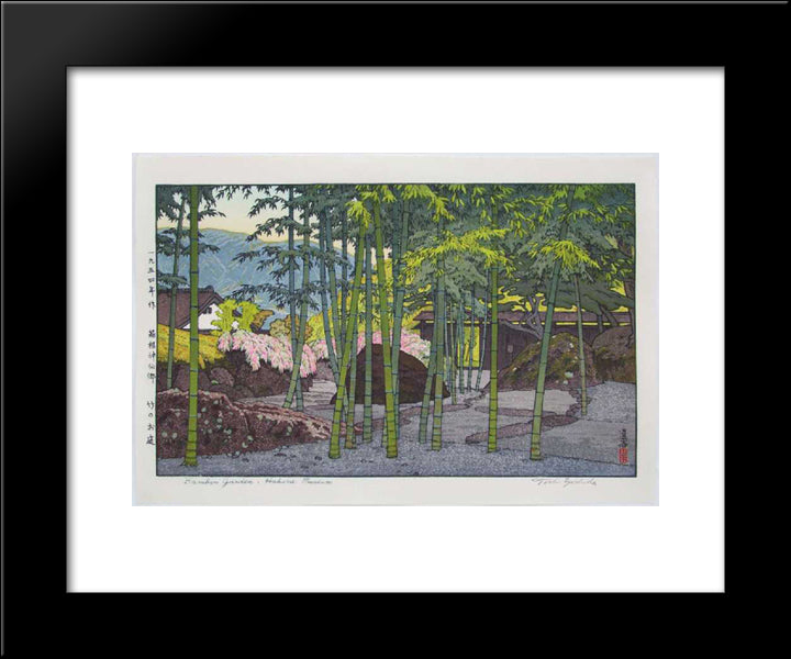 Bamboo Garden, Hakone Museum 20x24 Black Modern Wood Framed Art Print Poster by Yoshida, Toshi
