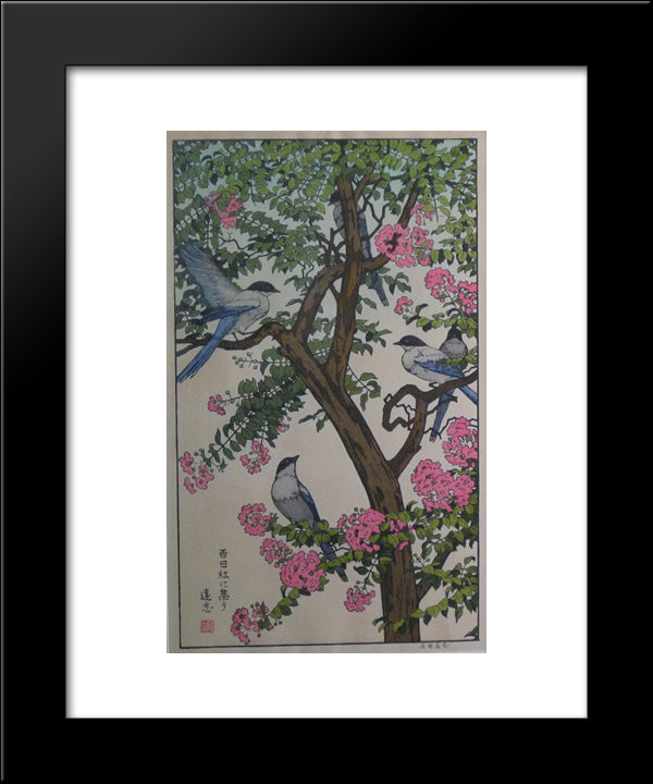 Birds Of The Seasons - Summer 20x24 Black Modern Wood Framed Art Print Poster by Yoshida, Toshi