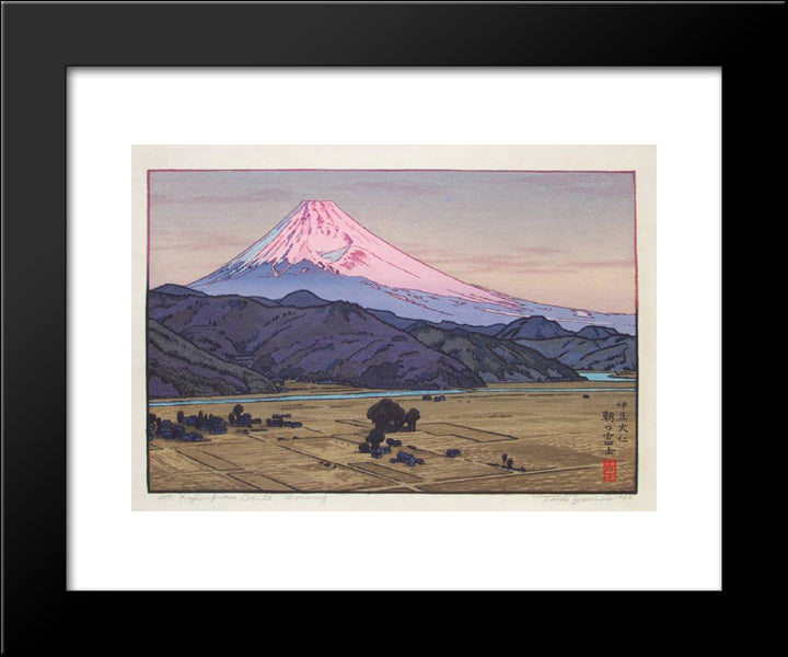 Mt. Fuji From Ohito, Morning 20x24 Black Modern Wood Framed Art Print Poster by Yoshida, Toshi