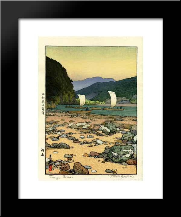 Tenryu River 20x24 Black Modern Wood Framed Art Print Poster by Yoshida, Toshi