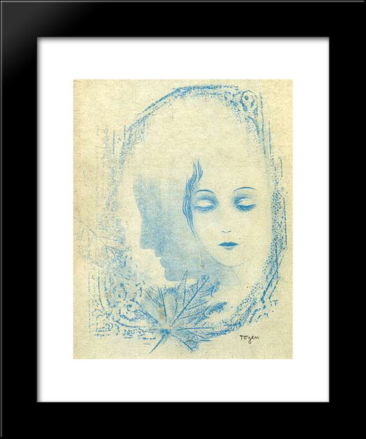 A Mirror 20x24 Black Modern Wood Framed Art Print Poster by Toyen