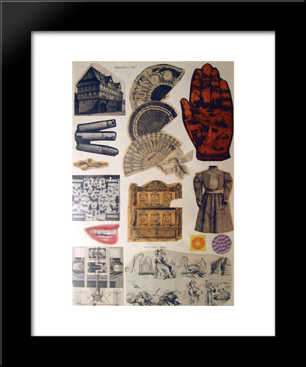 Collage 20x24 Black Modern Wood Framed Art Print Poster by Toyen
