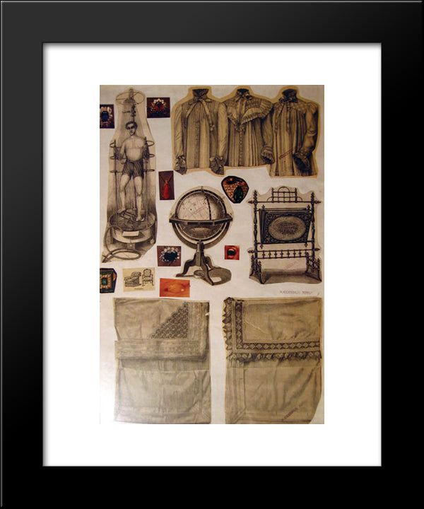 Collage 20x24 Black Modern Wood Framed Art Print Poster by Toyen