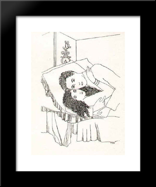 Lovers 20x24 Black Modern Wood Framed Art Print Poster by Toyen