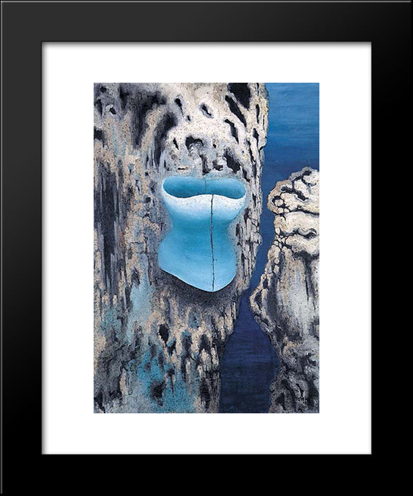 The Abandoned Burrow 20x24 Black Modern Wood Framed Art Print Poster by Toyen