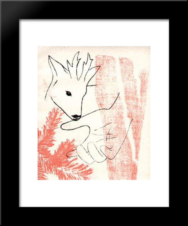 The Fawn 20x24 Black Modern Wood Framed Art Print Poster by Toyen