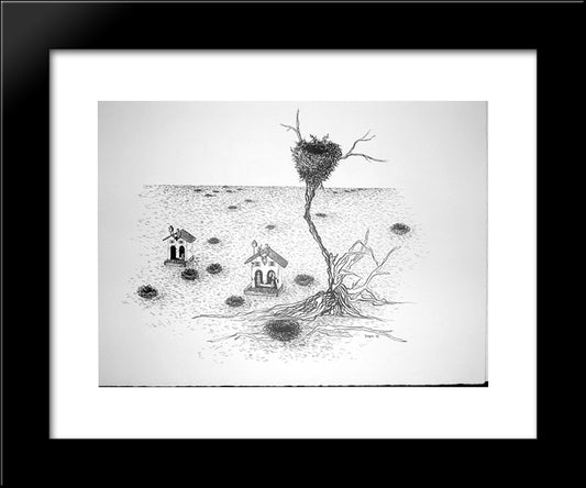 The Shooting Gallery V 20x24 Black Modern Wood Framed Art Print Poster by Toyen