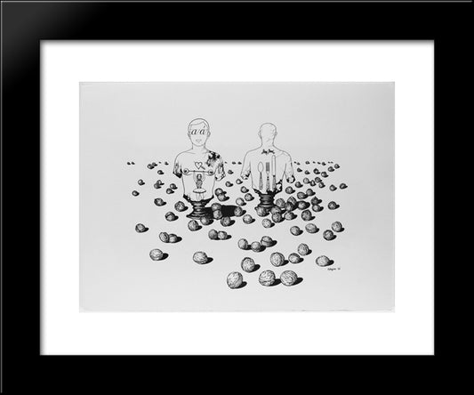 The Shooting Gallery Viii 20x24 Black Modern Wood Framed Art Print Poster by Toyen