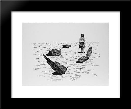 The Shooting Gallery Xi 20x24 Black Modern Wood Framed Art Print Poster by Toyen