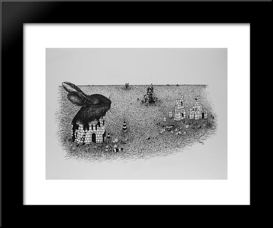 The Shooting Gallery Xii 20x24 Black Modern Wood Framed Art Print Poster by Toyen