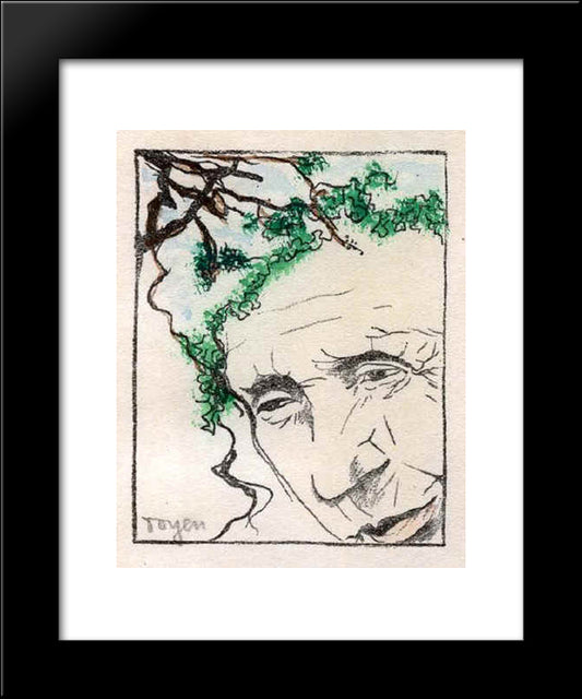 The Wise Old Man 20x24 Black Modern Wood Framed Art Print Poster by Toyen