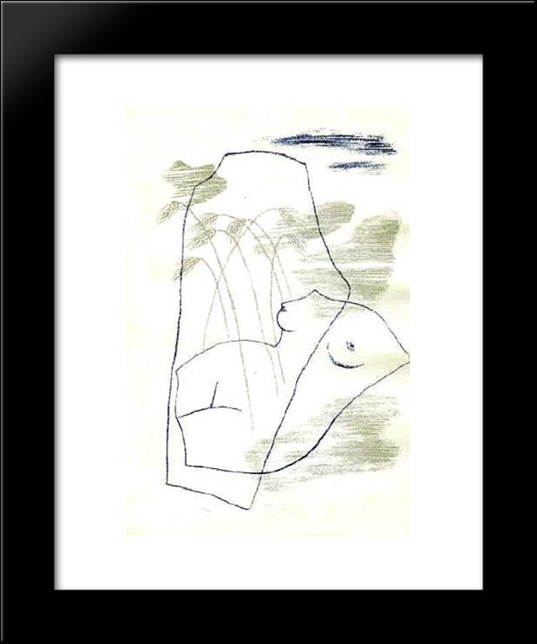 Torso 20x24 Black Modern Wood Framed Art Print Poster by Toyen
