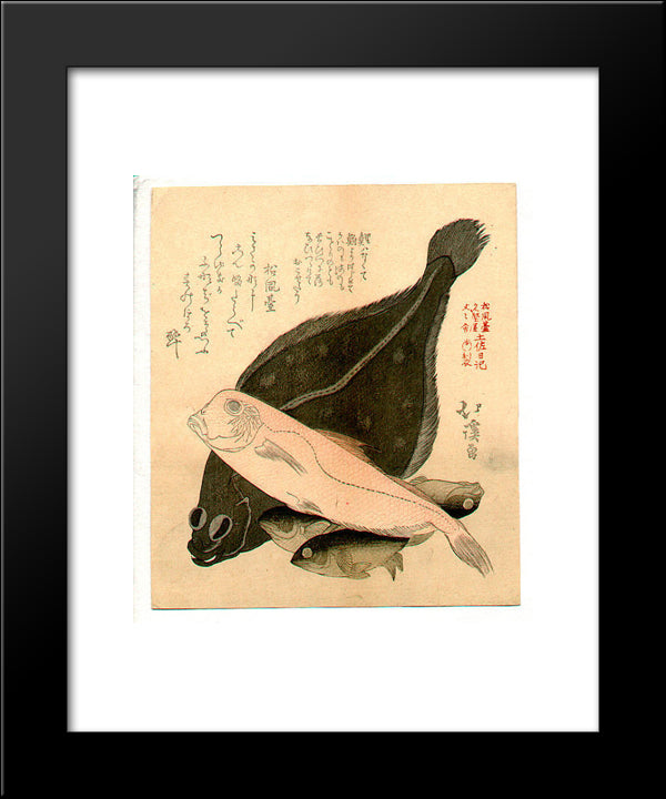 Fish 20x24 Black Modern Wood Framed Art Print Poster by Hokkei, Toyota
