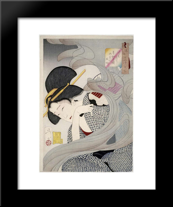 Beautiful Woman 20x24 Black Modern Wood Framed Art Print Poster by Yoshitoshi, Tsukioka