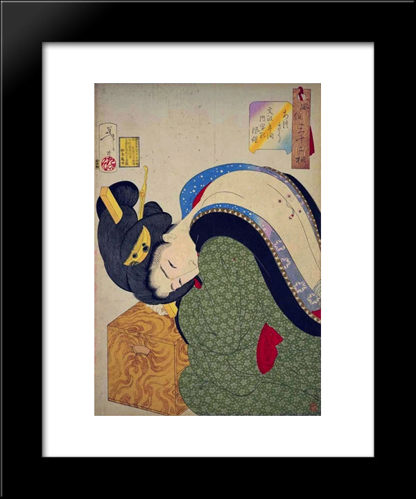 Looking Hot - The Appearance Of A Housewife In The Bunsei Era 20x24 Black Modern Wood Framed Art Print Poster by Yoshitoshi, Tsukioka